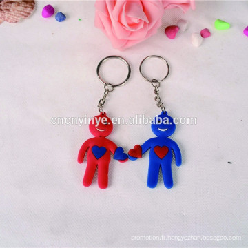 Vente chaude en caoutchouc 3D couple mignon/key chain